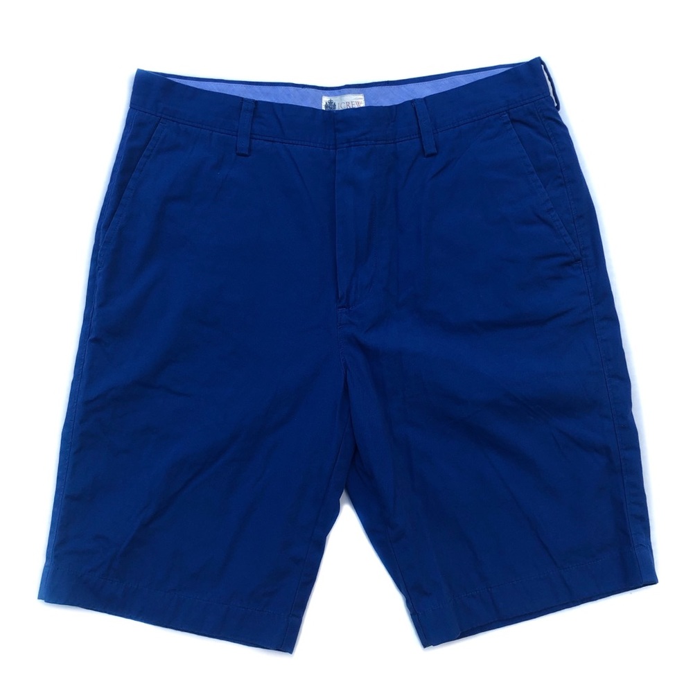 J. Crew Men's Royal Blue Chino Flat Front Classy Preppy  Casual Shorts EUC 33